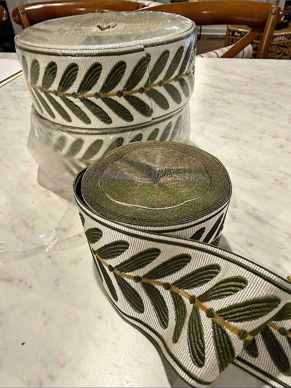 Green Leaf Curtain Trim 2.5in Width, 50+ yards